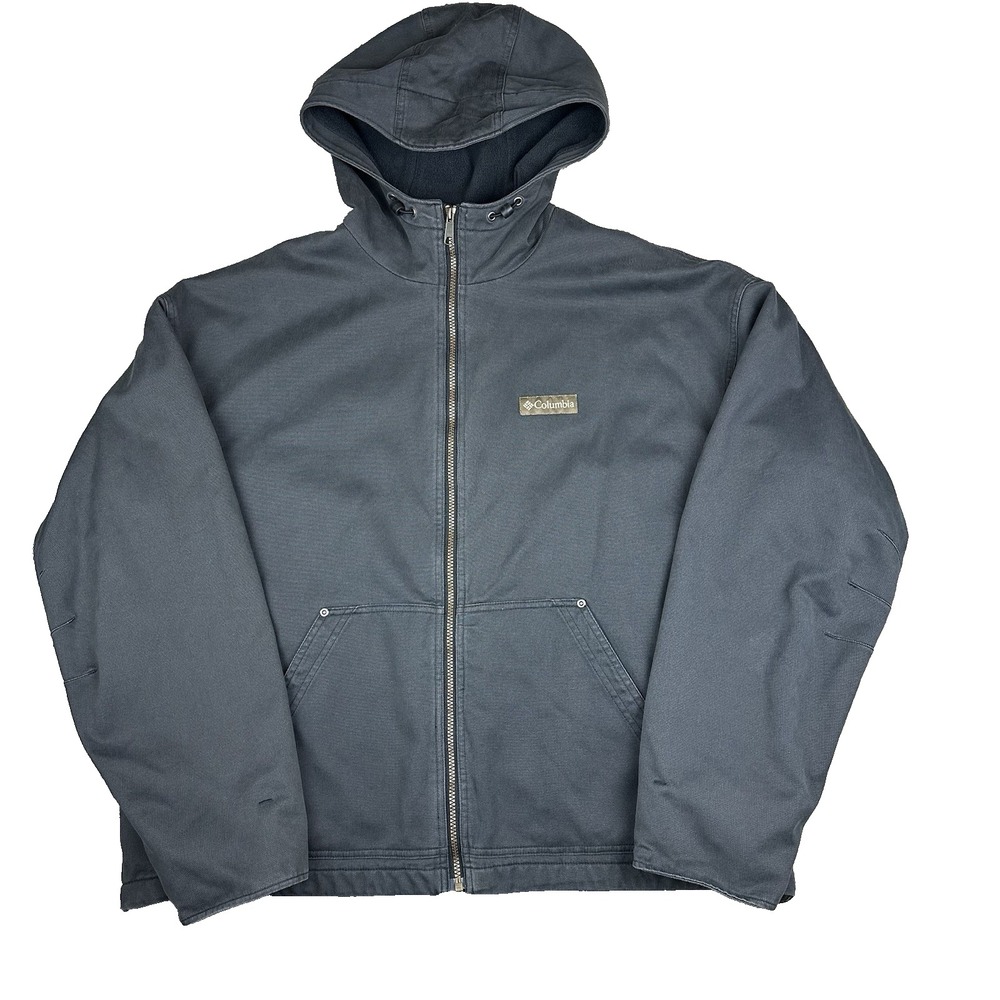 Columbia Mens Coat Gray Hood cotton duck size XXL